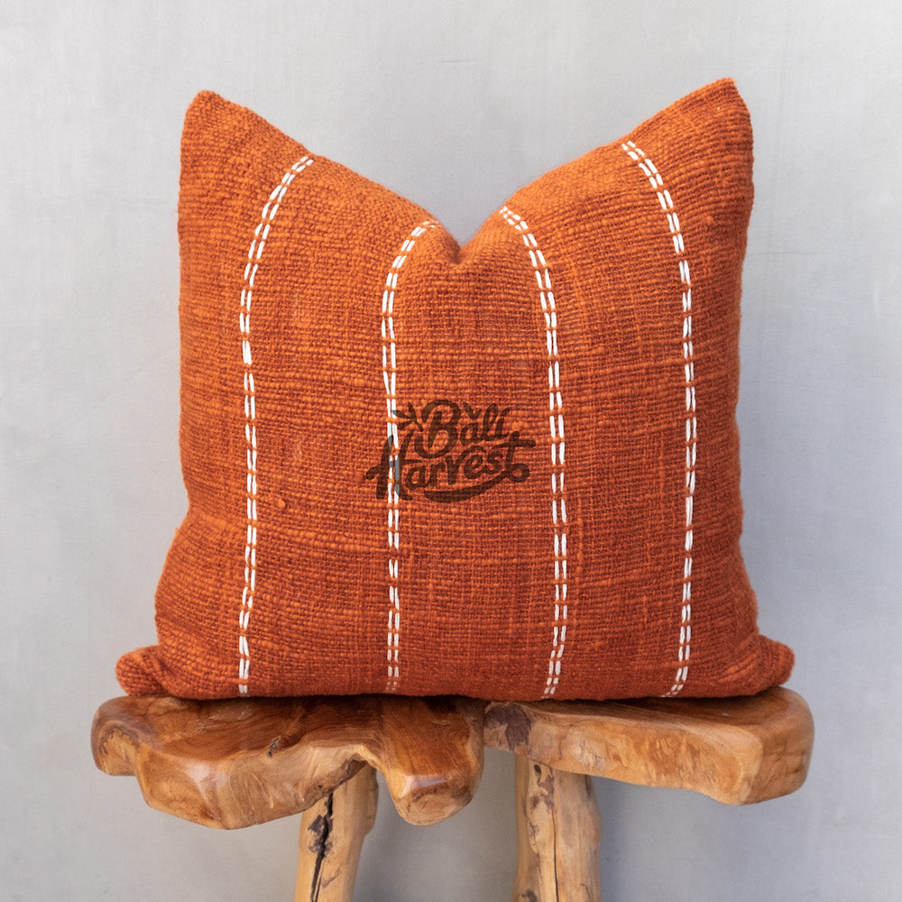 Boho Cushion Cover / Throw Pillow (Brick Stripe)