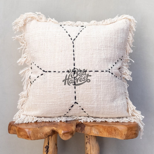 Boho Cushion Cover / Throw Pillow (Cross Fringe)