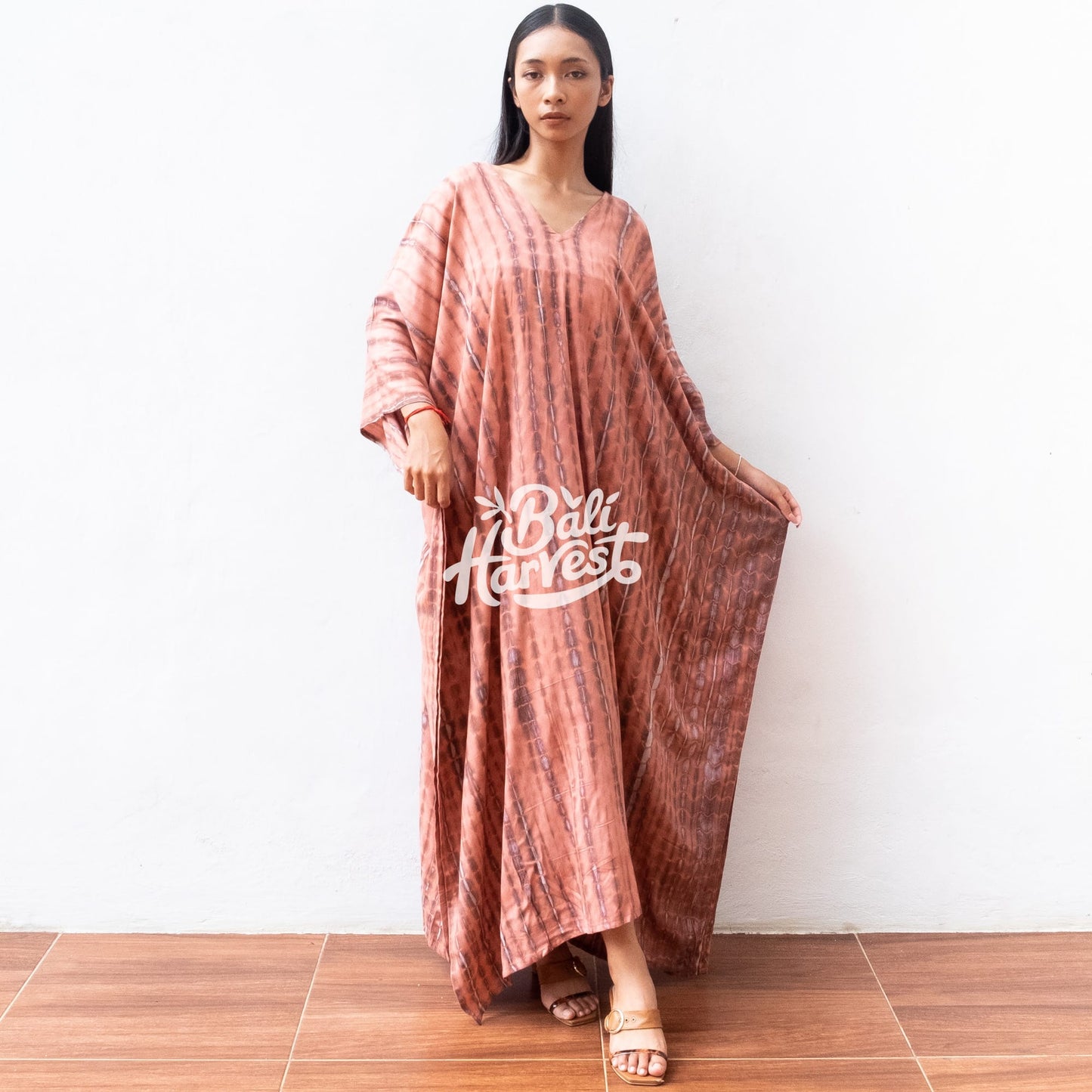 Tie Dye Kaftan Resort Dress (Coral)