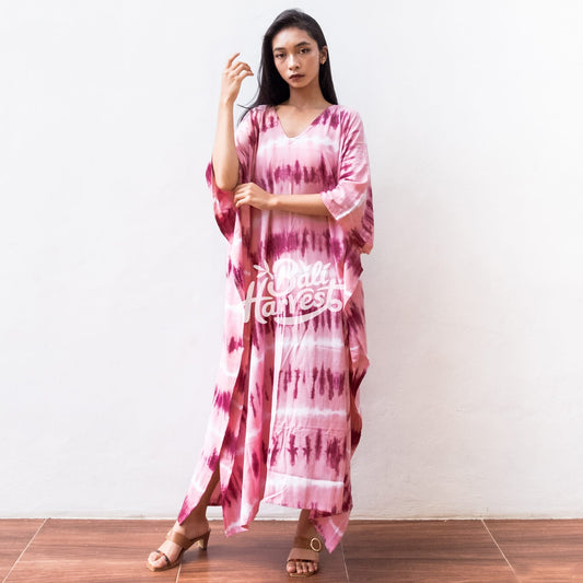 Tie Dye Kaftan Resort Dress (Layer Pink)