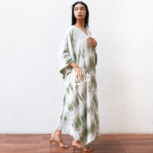 Tie Dye Kaftan Resort Dress (Layer Sage)