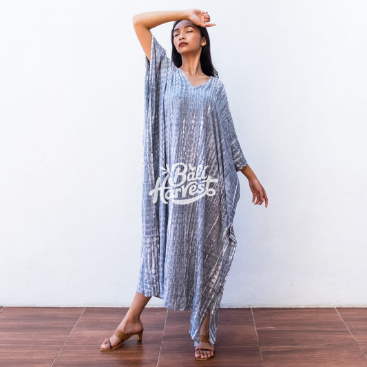 Tie Dye Kaftan Resort Dress (Grey)