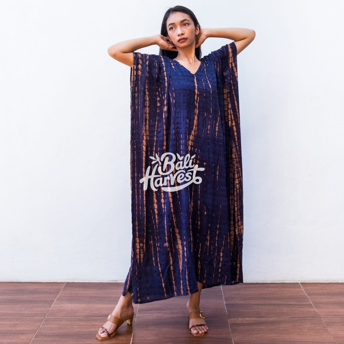 Tie Dye Kaftan Resort Dress (Navy)