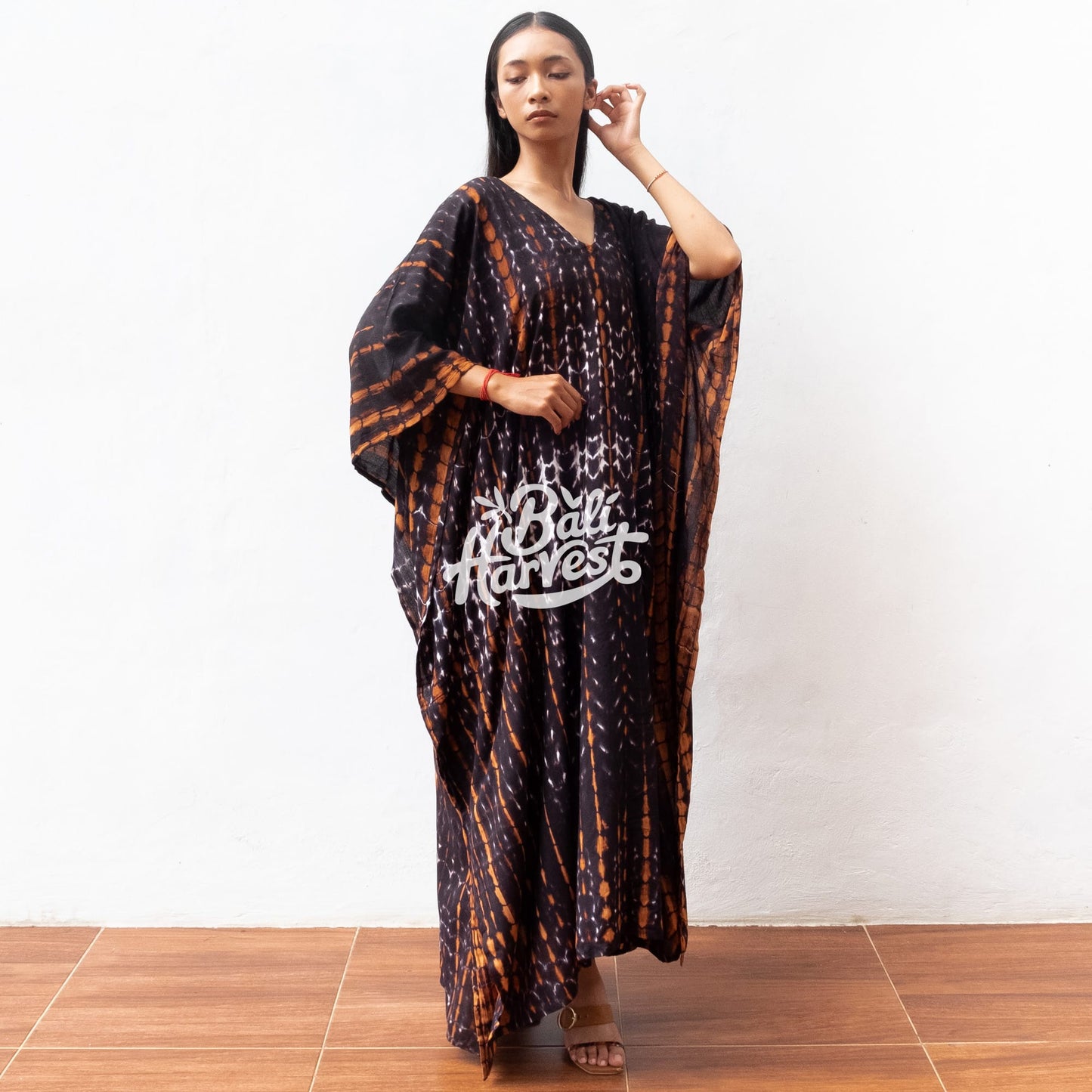 Tie Dye Kaftan Resort Dress (Tiger Stripe)