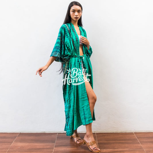 Tie Dye Kimono Cover Up (Turquoise)