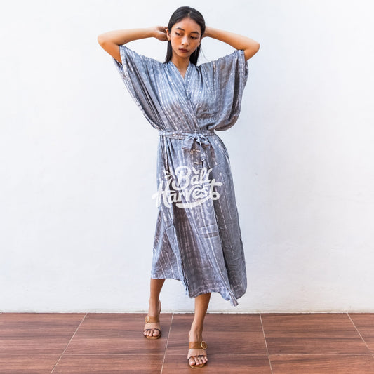 Tie Dye Kimono Cover Up (Grey)