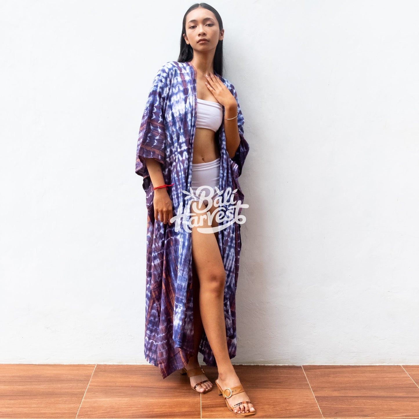 Tie Dye Kimono Cover Up (Indigo)