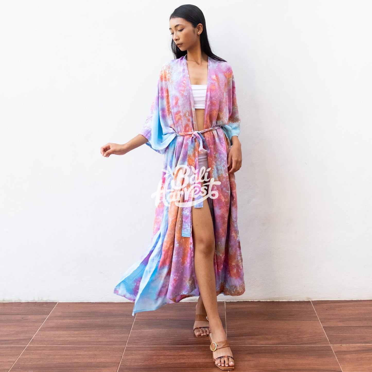 Tie Dye Kimono Cover Up (Marble Bubblegum)