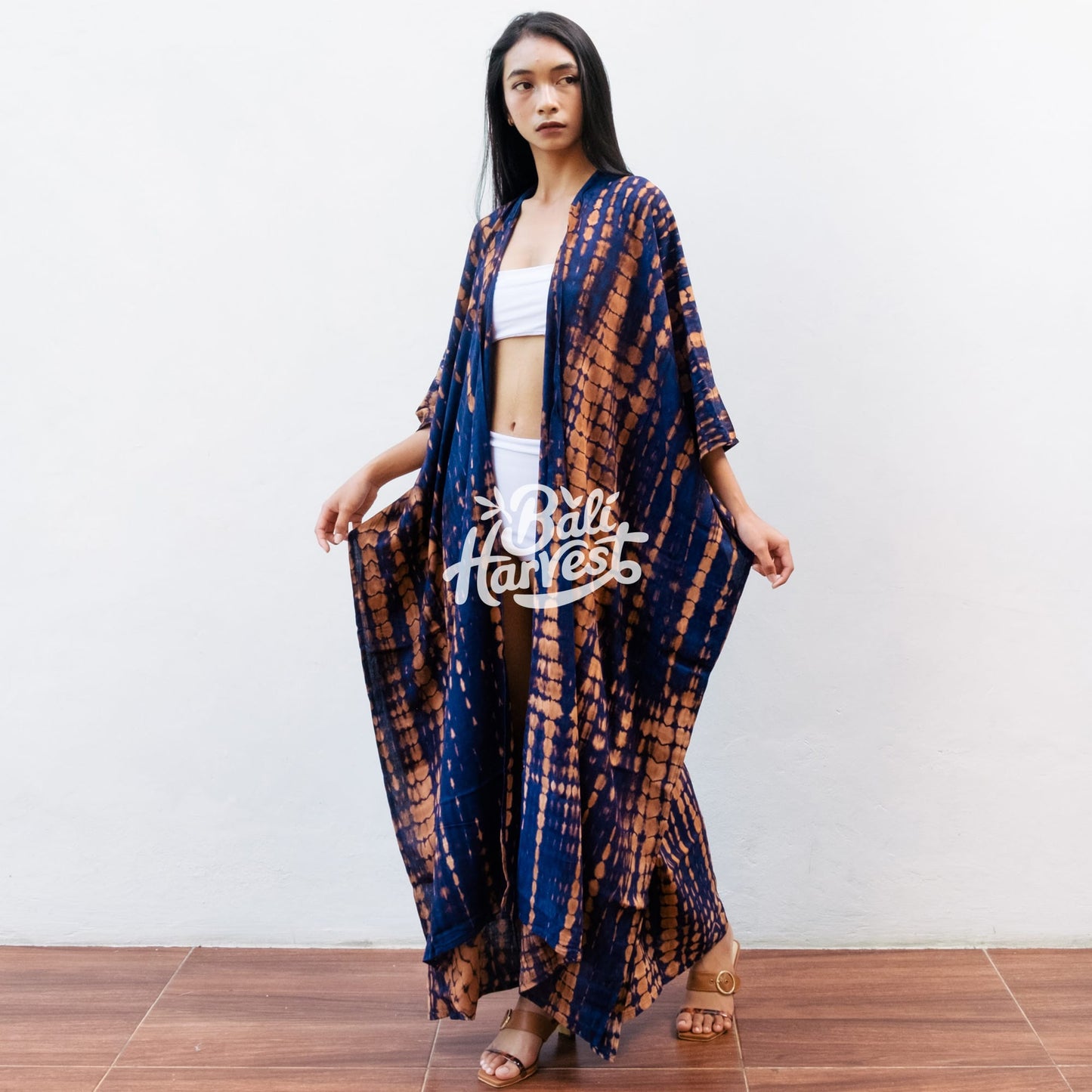 Tie Dye Kimono Cover Up (Navy)