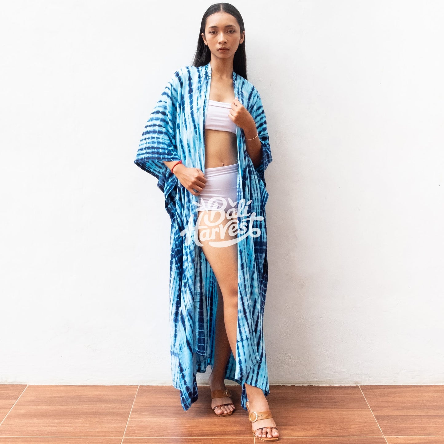 Tie Dye Kimono Cover Up (Ocean Blue)