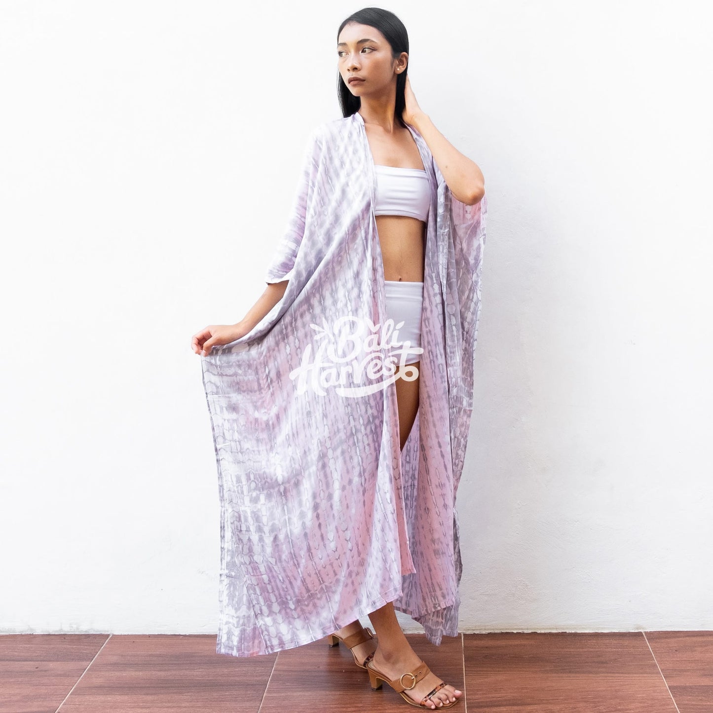 Tie Dye Kimono Cover Up (Pink Grey Light)