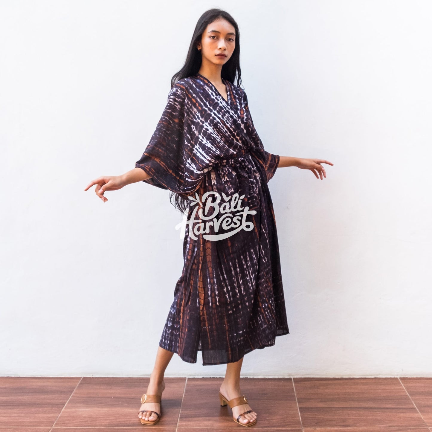 Tie Dye Kimono Cover Up (Tiger Stripe Dark)