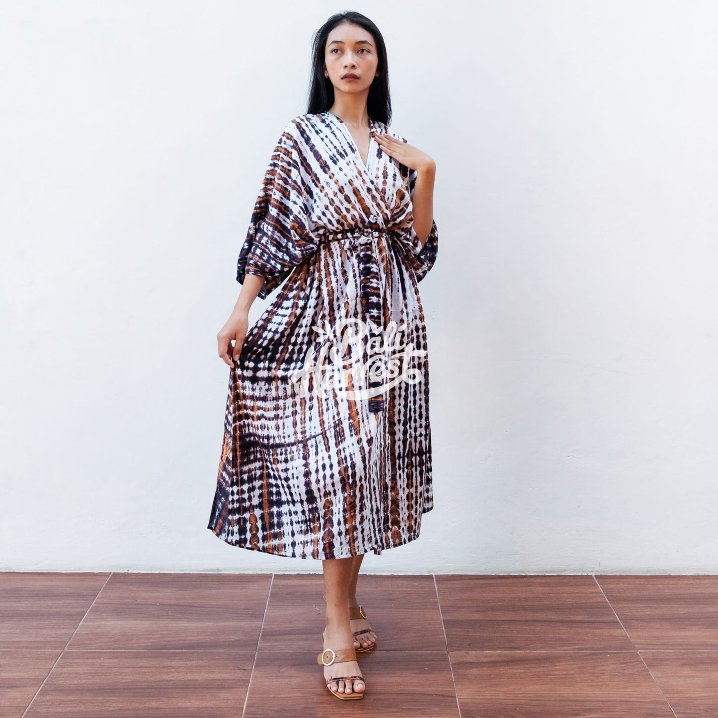 Tie Dye Kimono Cover Up (Tiger Stripe Light)