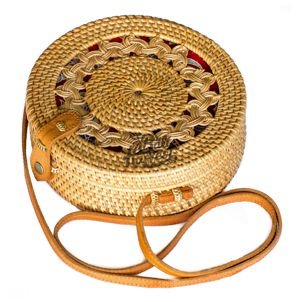 Round Rattan Bag (Brown Gendis)