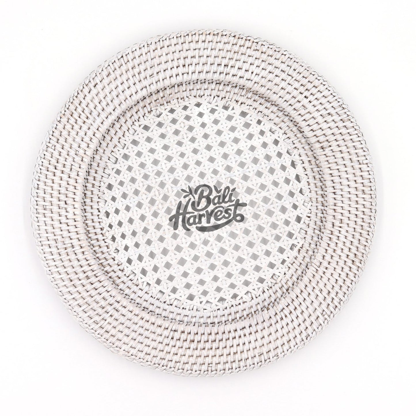 Woven Rattan Charger Plate (White)