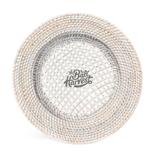 Woven Rattan Charger Plate (Whitewash)