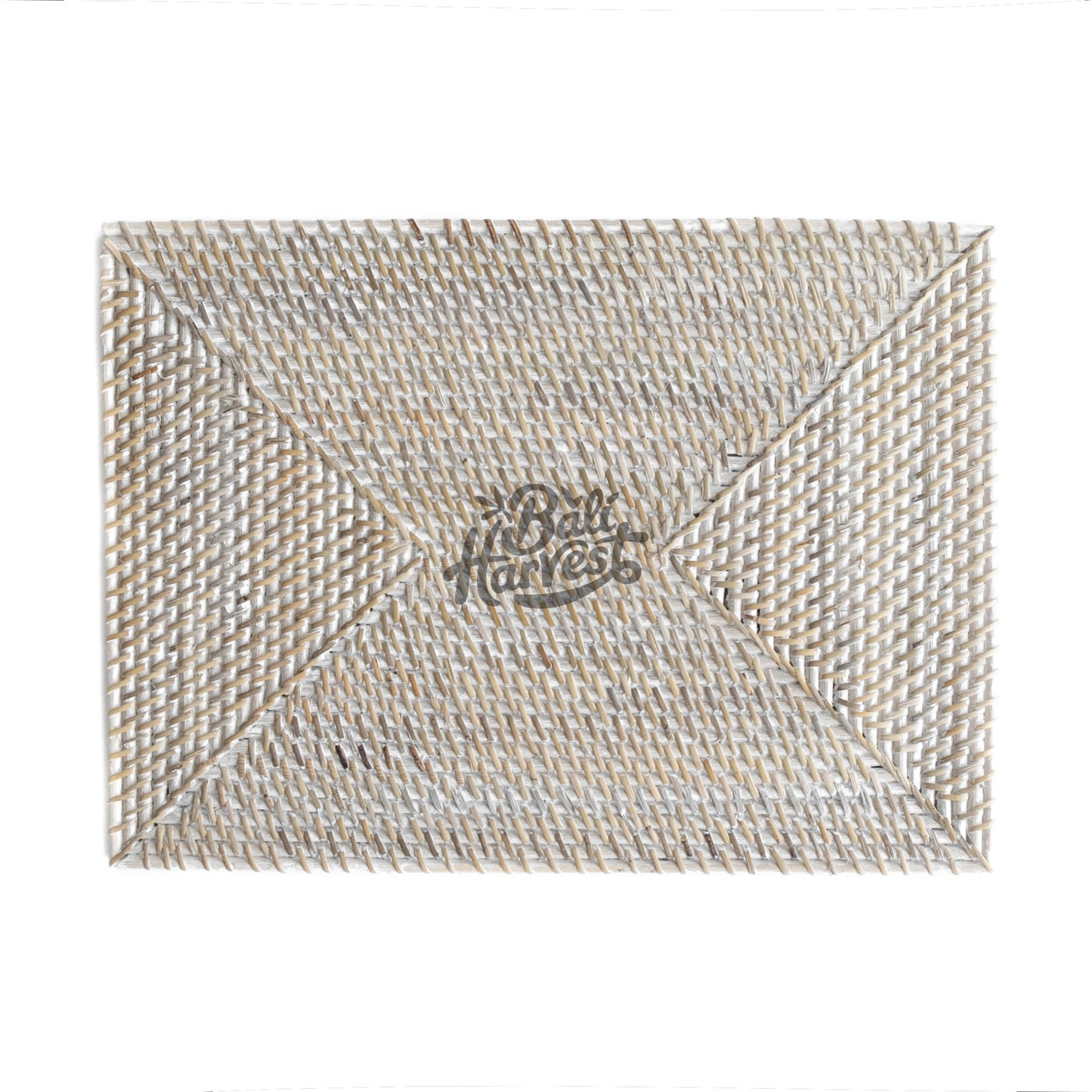 Rectangular Rattan Placemat (Whitewash)