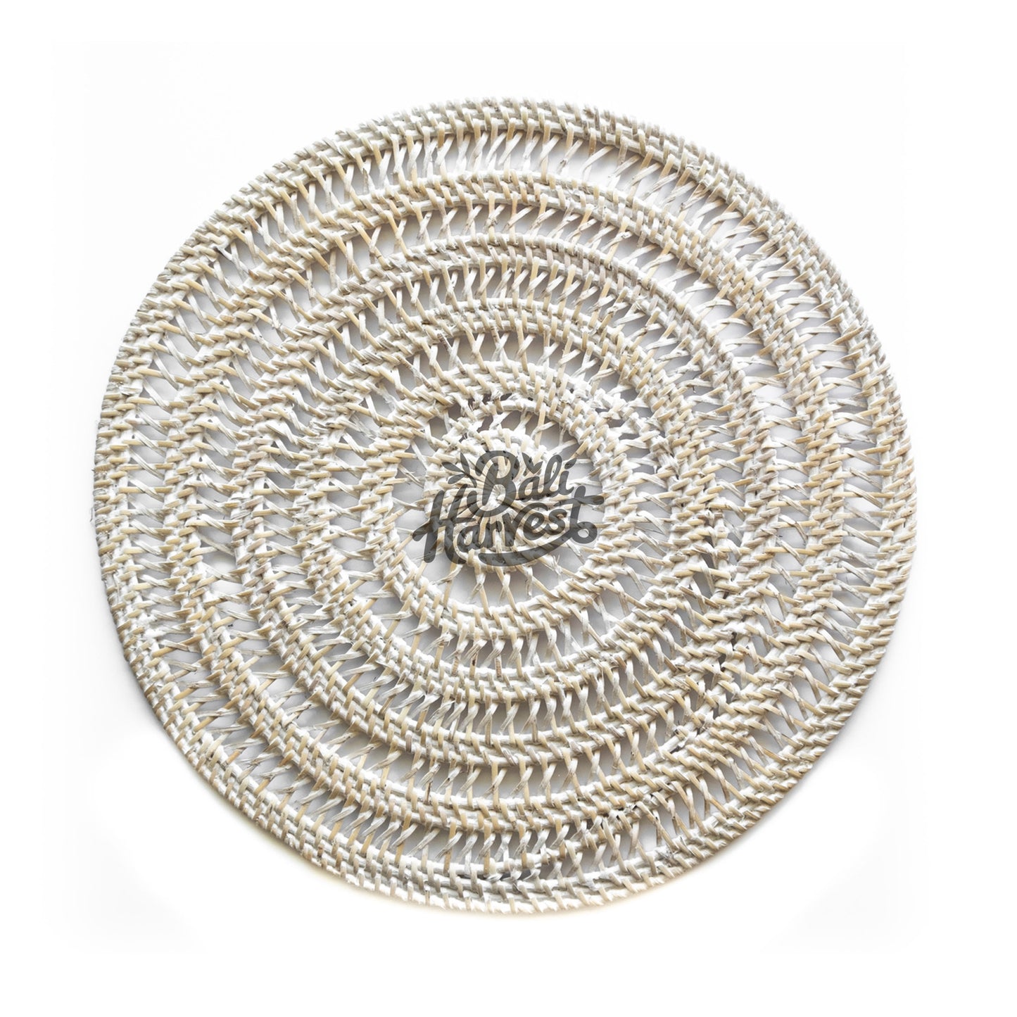 Spiral Rattan Placemat (Whitewash)