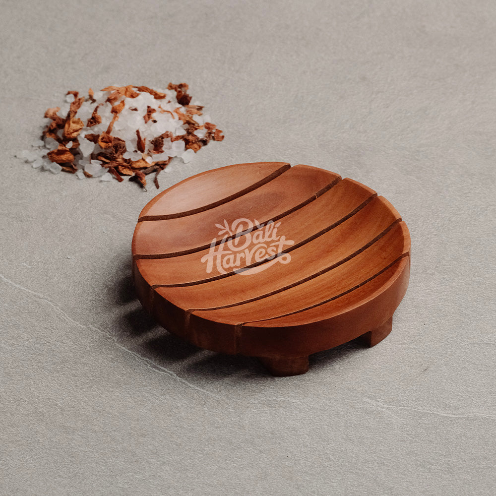 Wooden Bath Soap Dish Holder (Round)