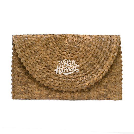 Palm Straw Clutch (Brown)