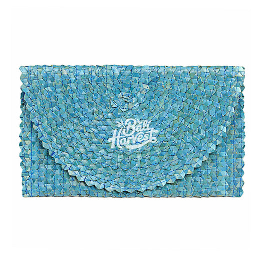 Palm Straw Clutch (Turquoise)