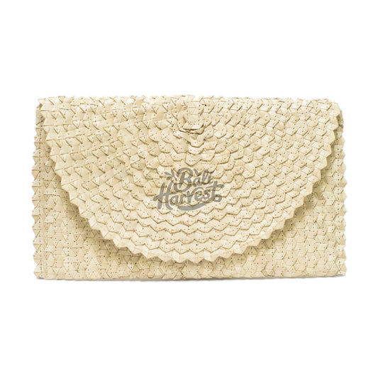 Palm Straw Clutch (White)