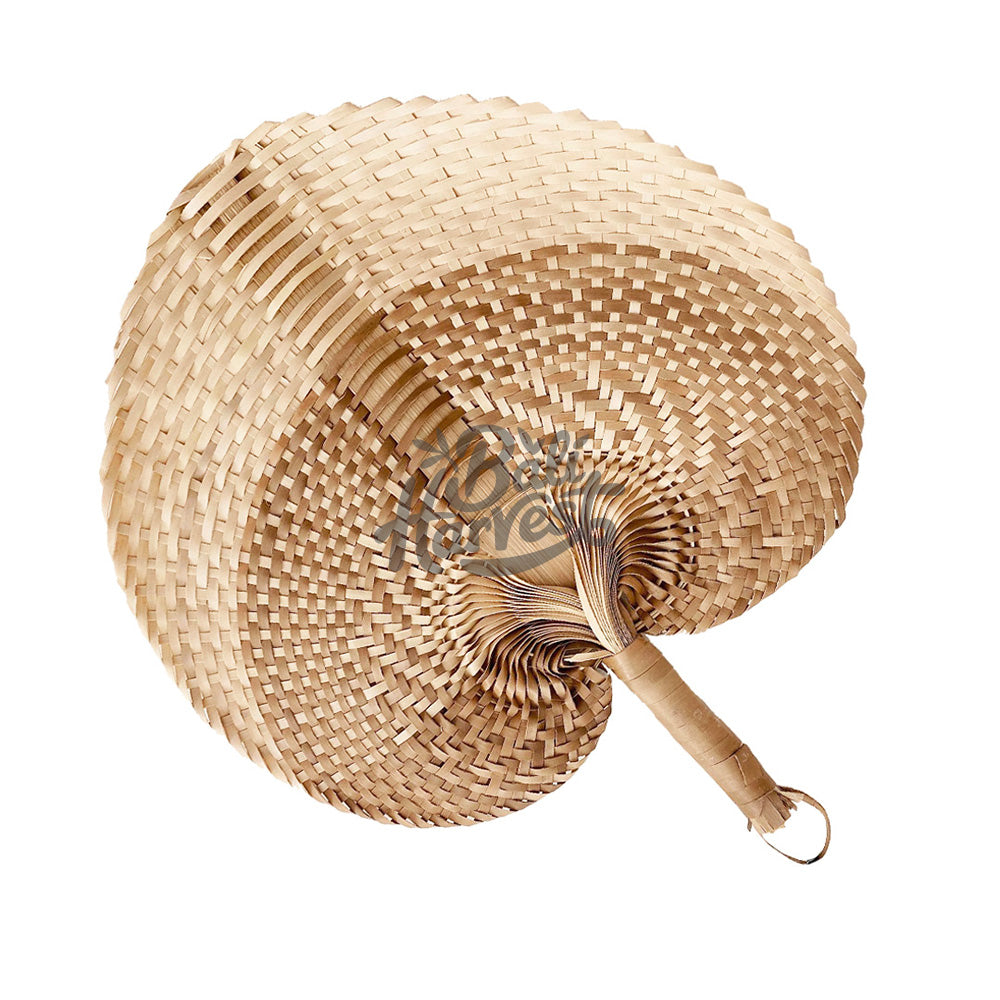 Woven Straw Hand Fan (Natural Brown)