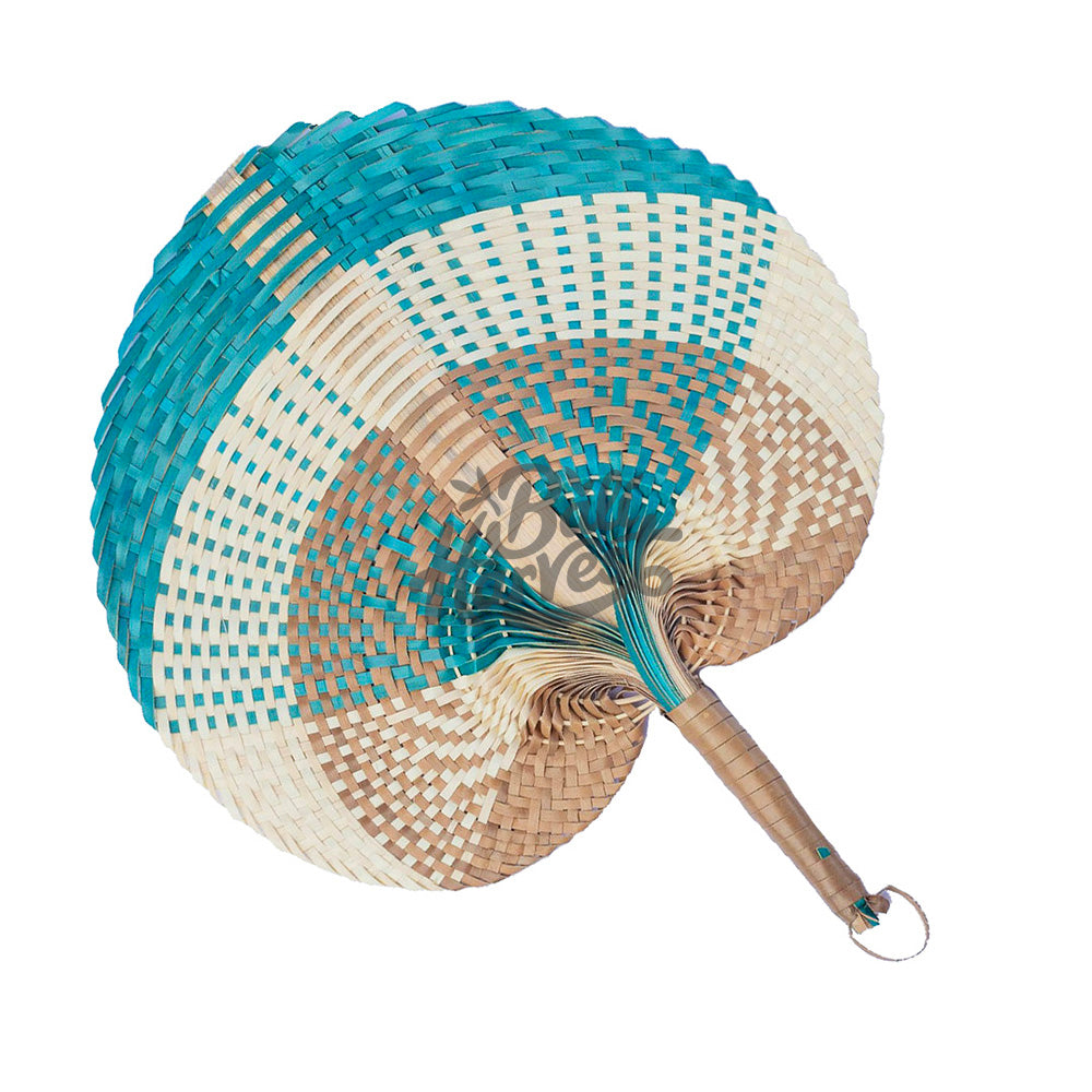 Woven Straw Hand Fan (Natural Brown Tosca)