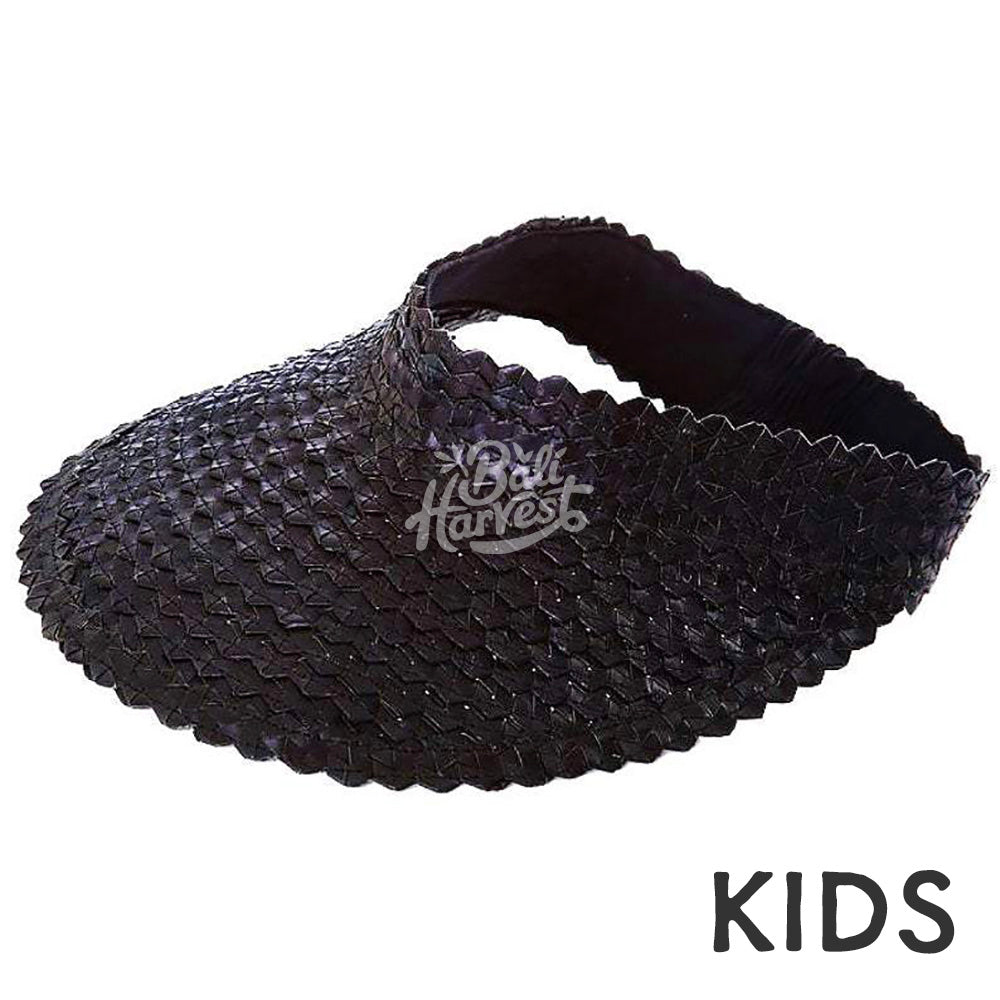 Straw Sun Visor Hat (Kids Black)