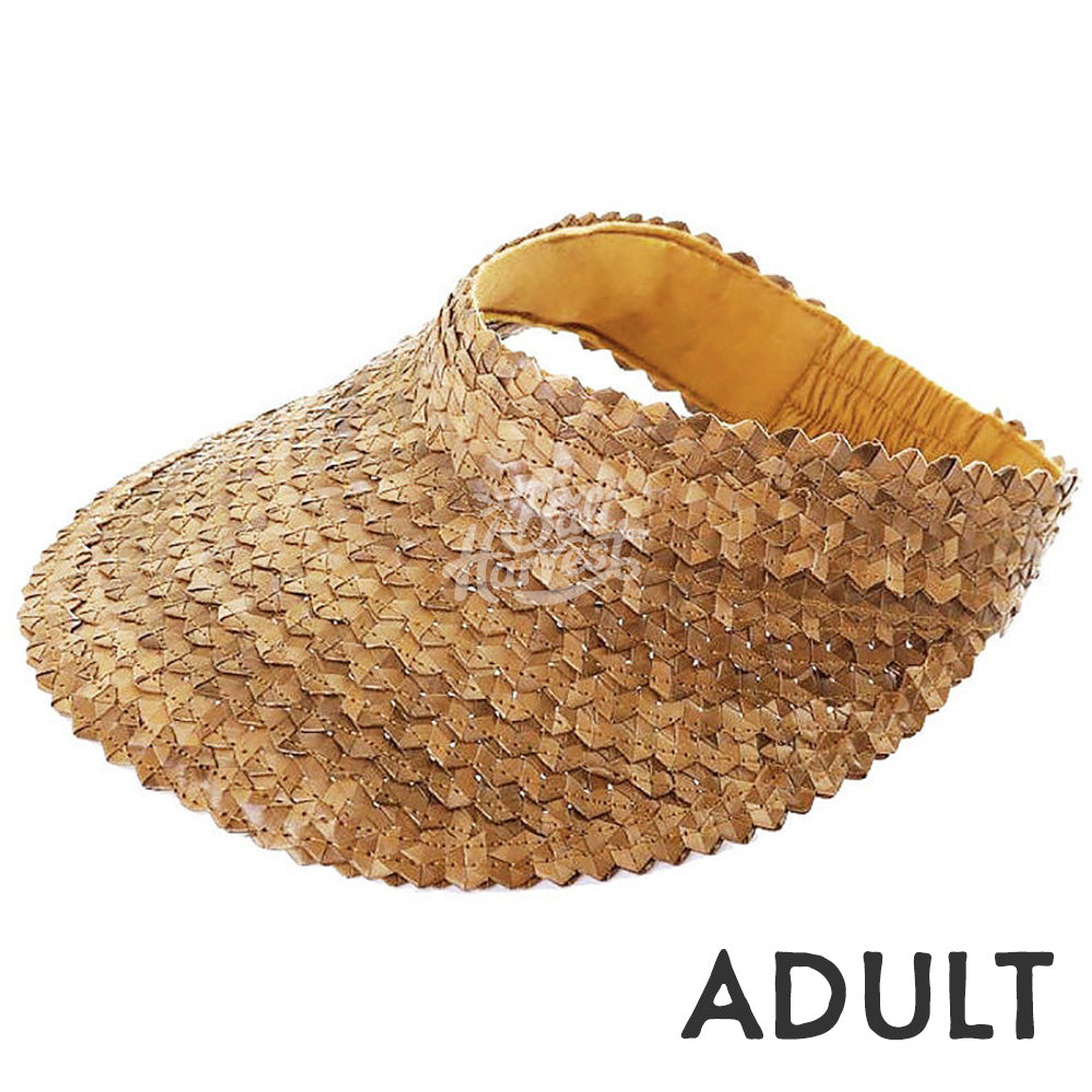 Straw Sun Visor Hat (Adult Brown)