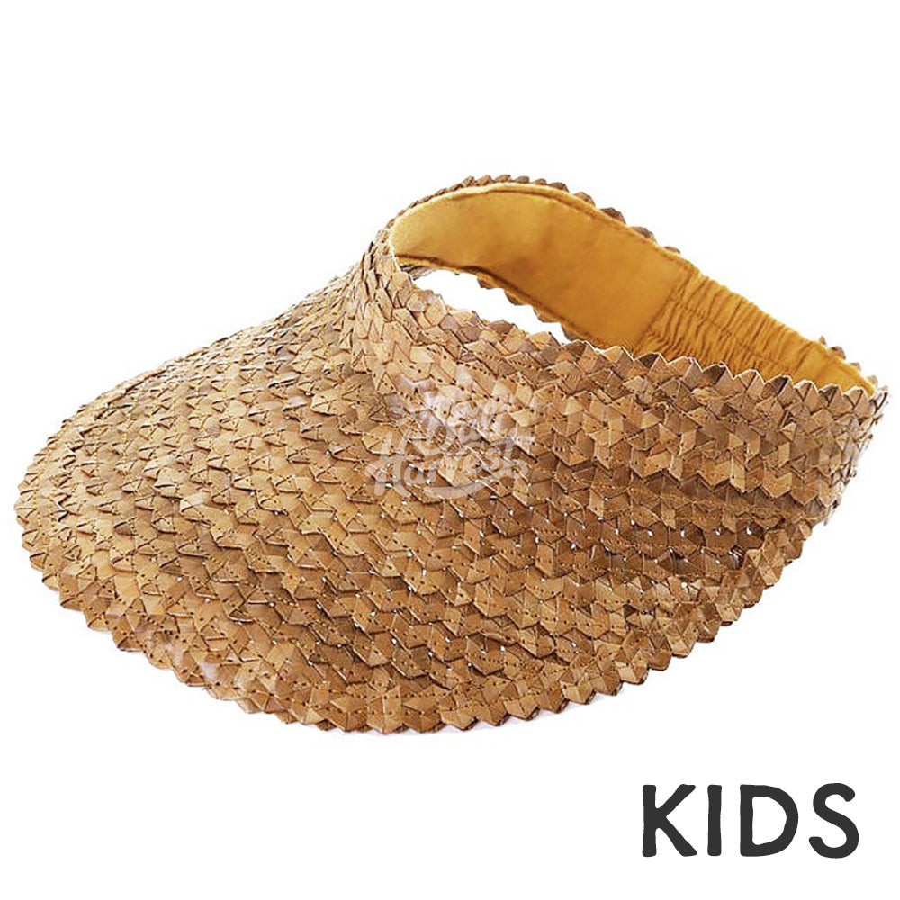 Straw Sun Visor Hat (Kids Brown)