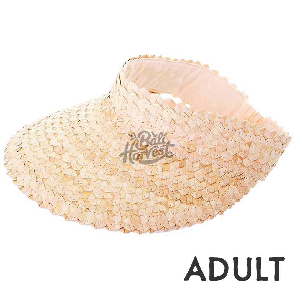 Straw Sun Visor Hat (Adult White)