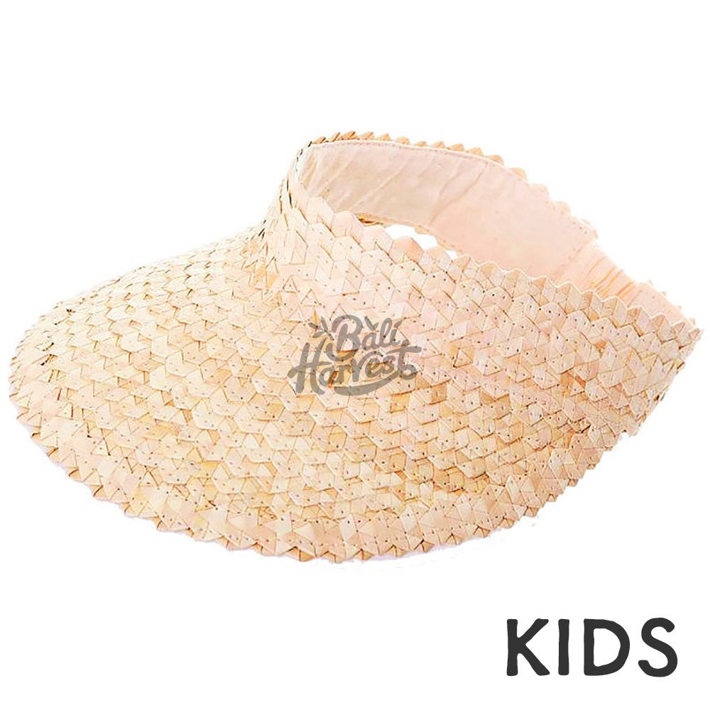 Straw Sun Visor Hat (Kids White)