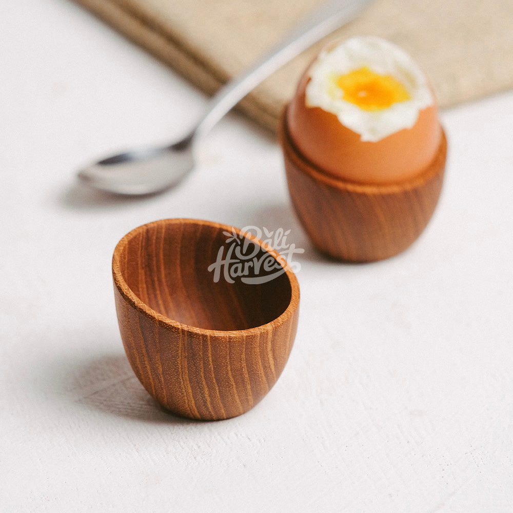 Teak Root Wooden Egg Cup Salt Cellar