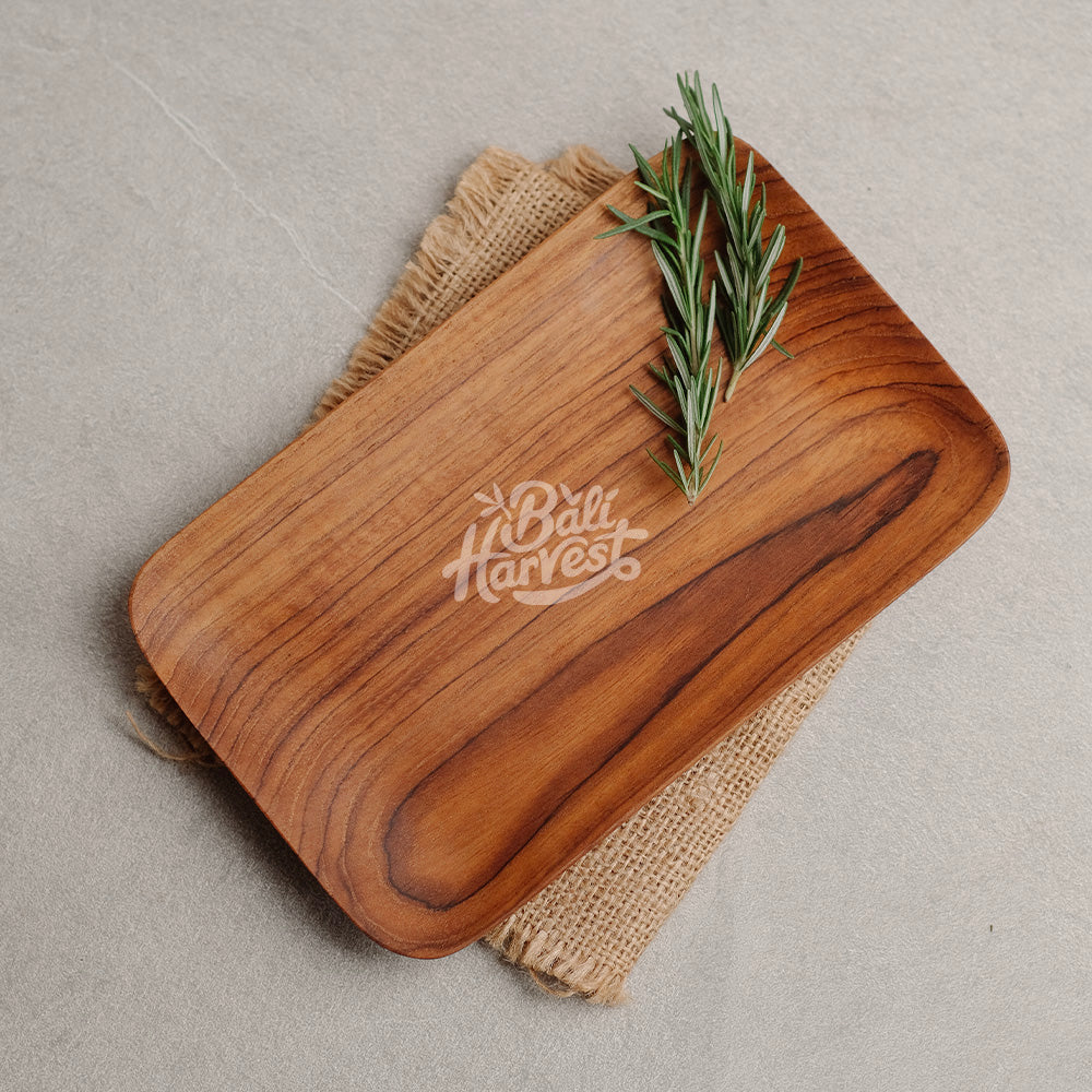 Teak Root Wooden Plate (Rectangular)