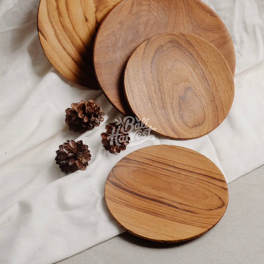 Teak Root Wooden Plates (Round)