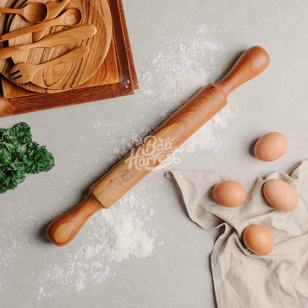 Rolling Pin Rounded Edge Teak Root Wooden Rolling Pin (Rounded Edge) – Bali Harvest