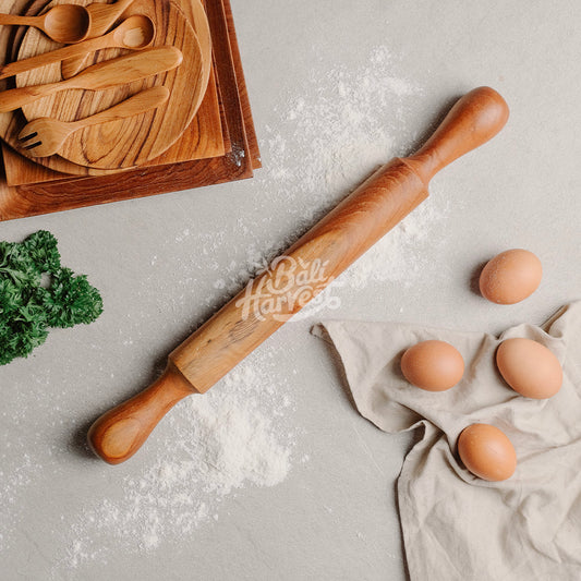Teak Root Wooden Rolling Pin (Rounded Edge)