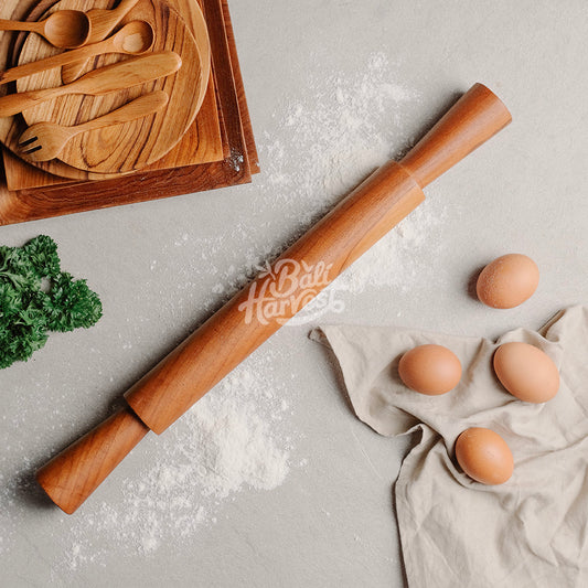 Teak Root Wooden Rolling Pin (Squared Edge)