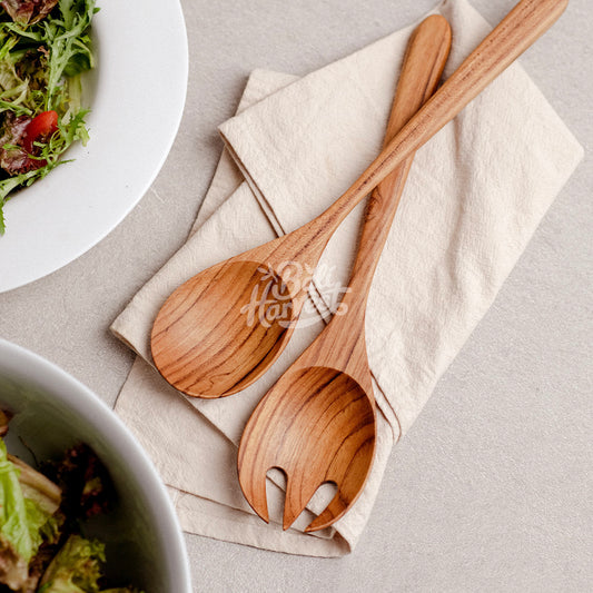 Teak Root Wooden Salad Servers (Design 1)