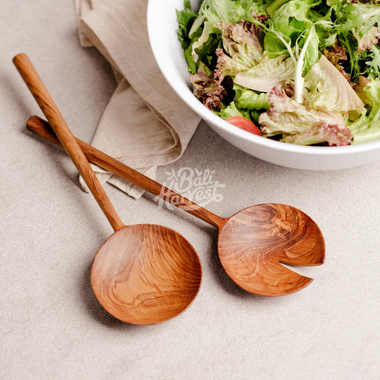 Teak Root Wooden Salad Servers (Design 2)