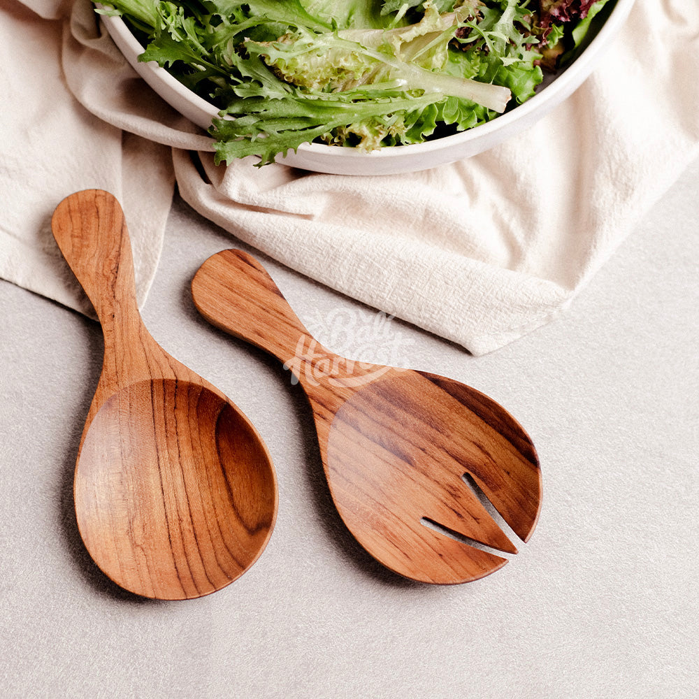 Teak Root Wooden Salad Servers (Design 4)