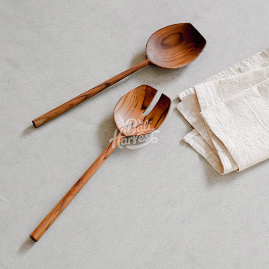 Teak Root Wooden Salad Servers (Design 5)