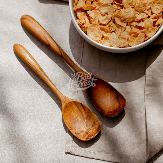 Teak Root Wooden Spoon (Square Bowl Breakfast Smoothie)