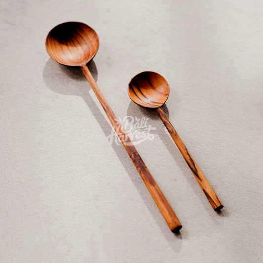Teak Root Wooden Spoon (Round Bowl Breakfast Smoothie)